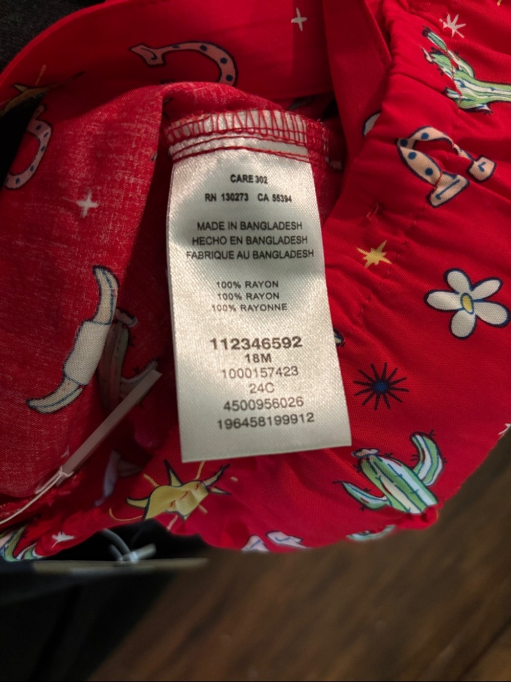 Red Western Print Ruffle One-Piece - Picture 3 of 3